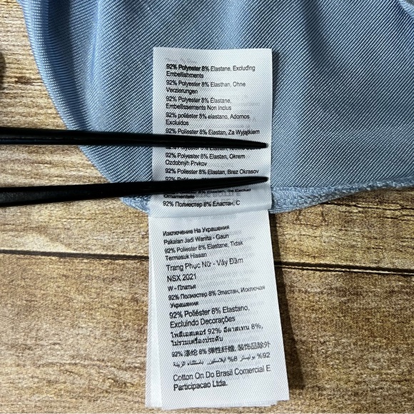 Cotton On Large Womens Slinky Dress Light Blue - Picture 7 of 9